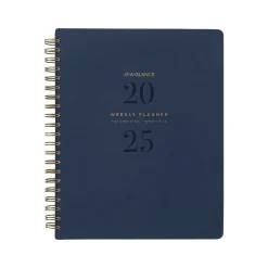 2025 AT-A-GLANCE Signature 8.5" x 11" Weekly & Monthly Planner, Paperboard Cover, Navy (YP905-20-25)
