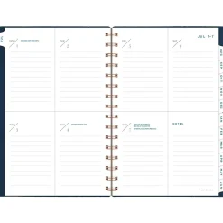 2024-2025 AT-A-GLANCE Signature Collection 5.5" x 8.5" Academic Weekly & Monthly Planner, Faux Leather Cover, Navy