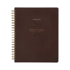 2025 AT-A-GLANCE Signature Collection 8.5" x 11" Weekly & Monthly Planner, Faux Leather Cover, Brown (YP905-09-25)