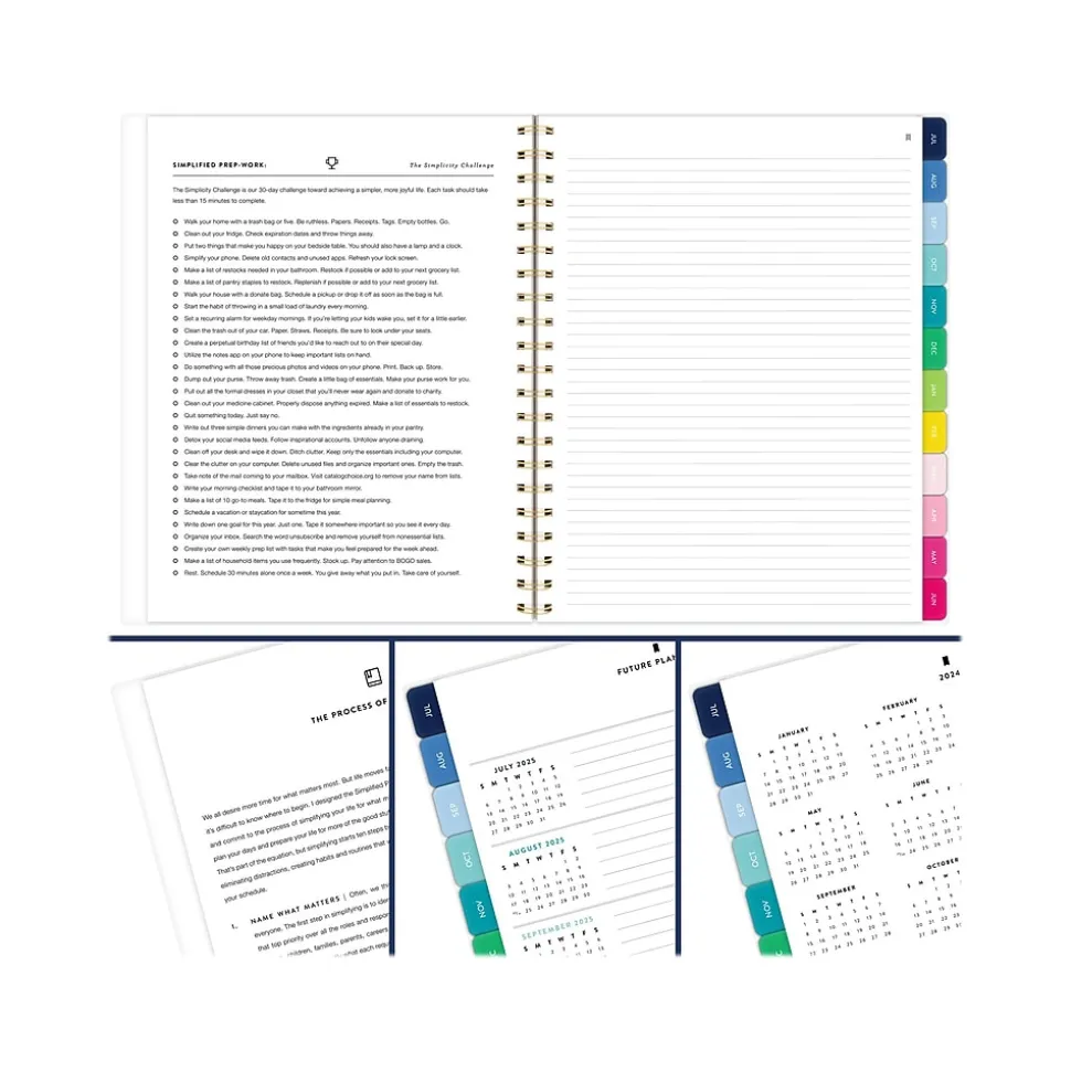 2024-2025 AT-A-GLANCE Simplified by Emily Ley Happy Stripe 8.5" x 11" Academic Weekly & Monthly Planner, Poly Cover