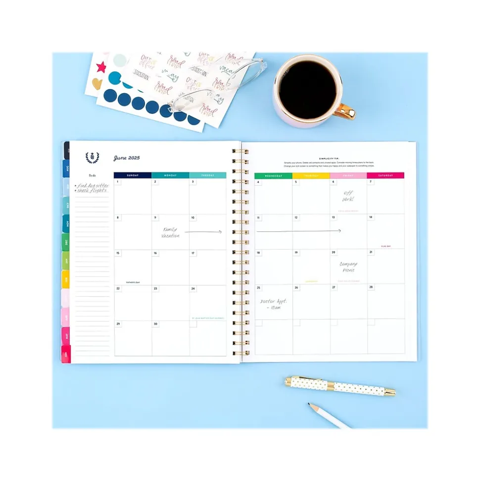 2024-2025 AT-A-GLANCE Simplified by Emily Ley Gingham 8.5" x 11" Academic Weekly & Monthly Planner, Blue/White (EL26-901A-25)