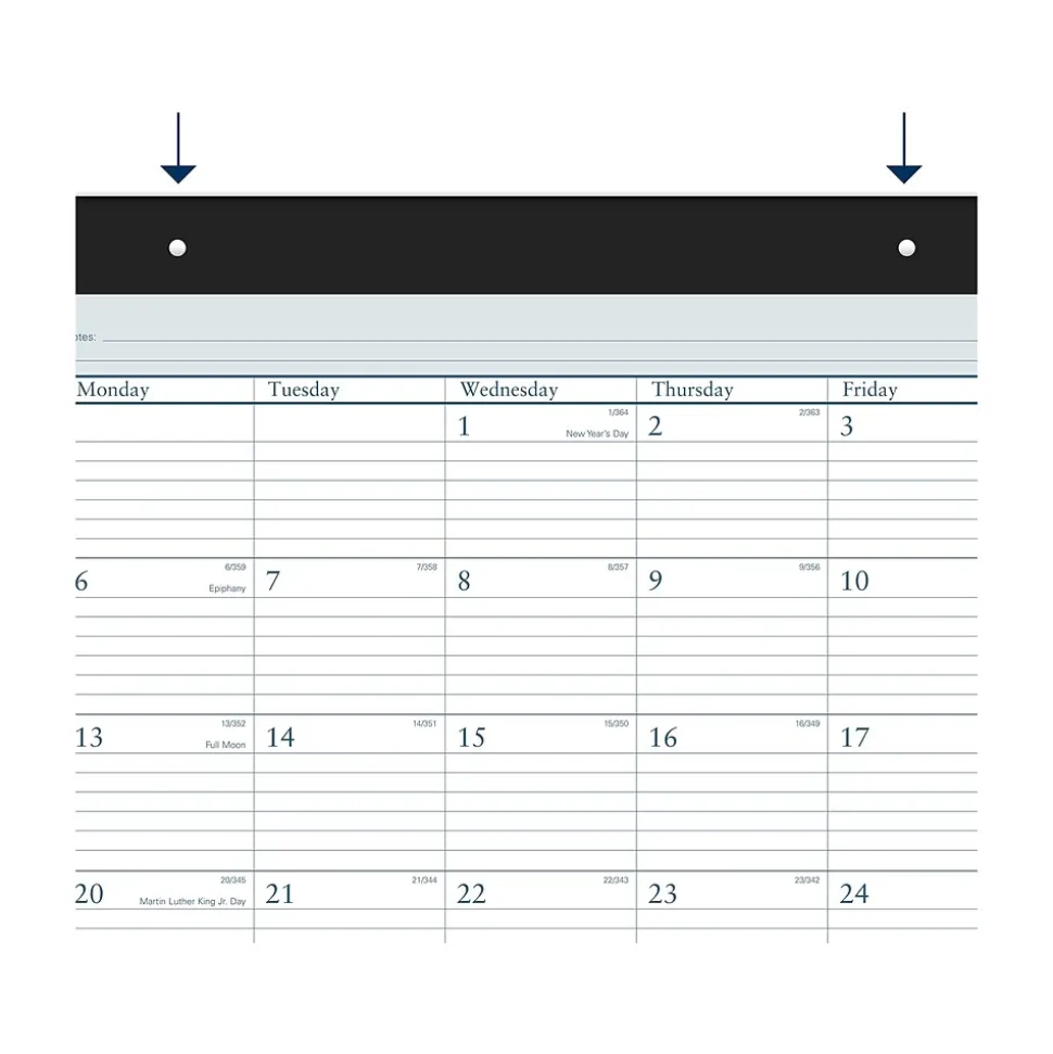 2025 AT-A-GLANCE Success 21.75" x 17" Monthly Desk Pad Calendar, White/Blue (ST24-00-25)