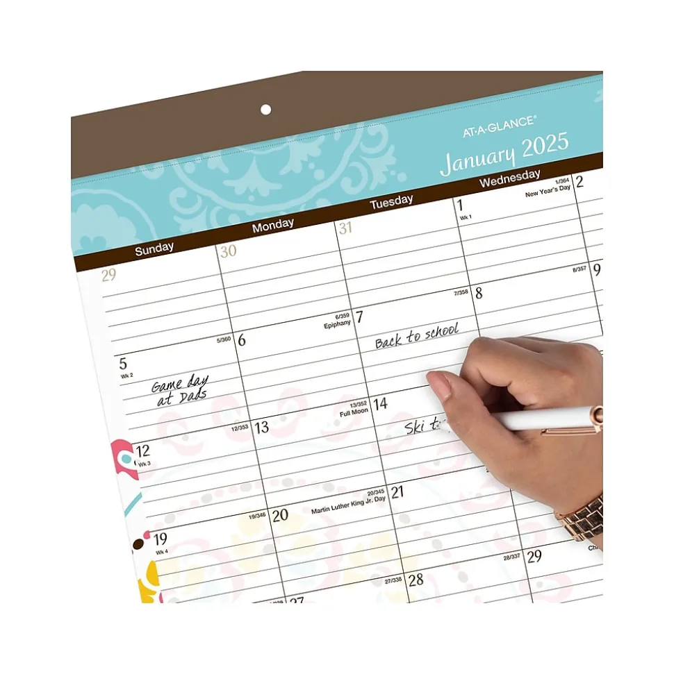 2025 AT-A-GLANCE Suzani 21.75" x 17" Monthly Desk Pad Calendar (SK17-704-25)