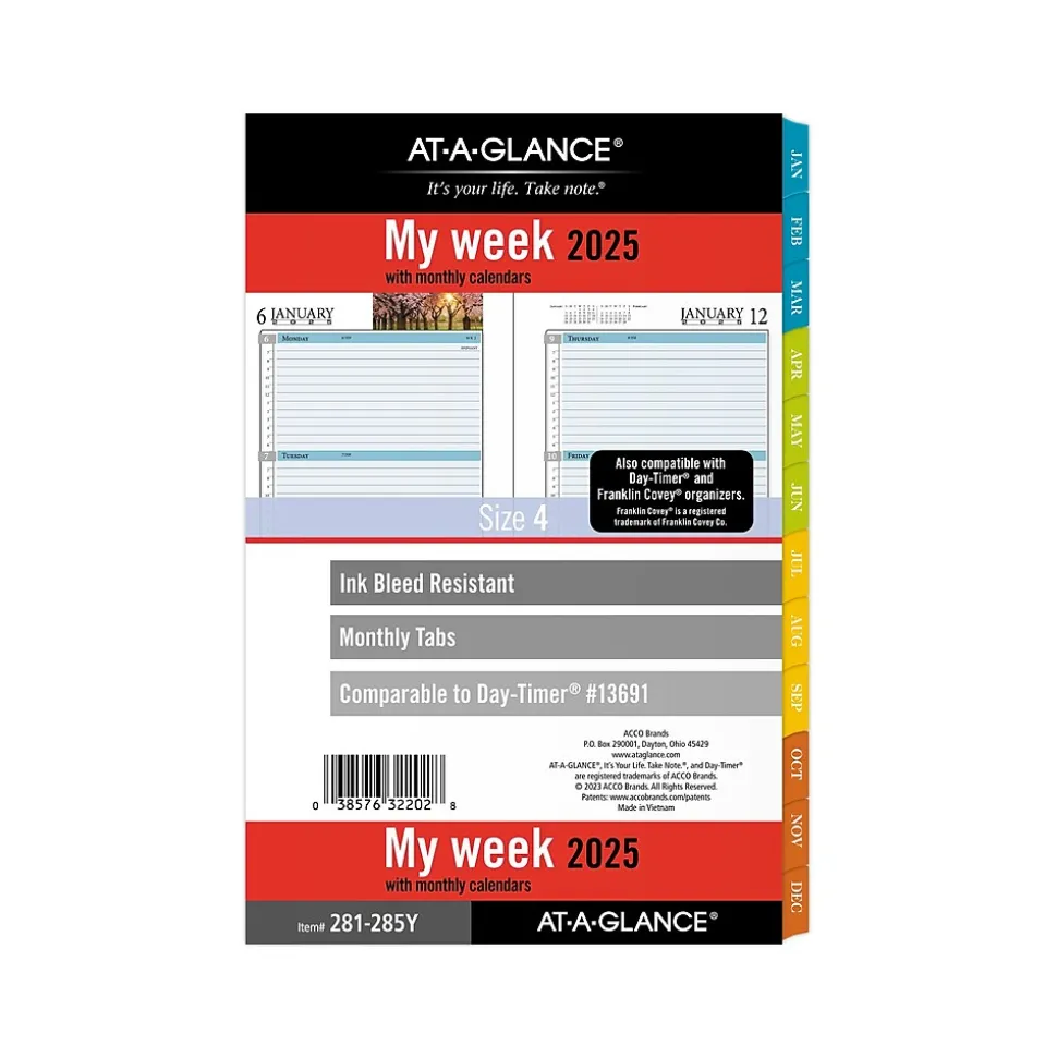 2025 AT-A-GLANCE Zenscapes 8.5" x 5.5" Weekly & Monthly Planner Refill, Multicolor (281-285Y-25)