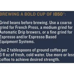 1850 Black Gold, Dark Roast Coffee, Whole Bean, 2-Pound (2550021522)