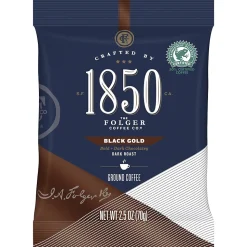 1850 Black Gold Ground Coffee, Fraction Pack, Dark Roast, 2.5 oz., 24/Carton (SMU02151)