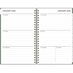 2025 Blue Sky 5" x 8" Weekly & Monthly Planner, Plastic Cover, Linden Green (148237)
