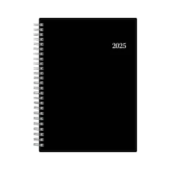 2025 Blue Sky 5.88" x 8.63" Weekly & Monthly Planner, Plastic Cover, Black (148403)