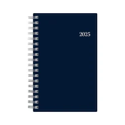 2025 Blue Sky 3.63" x 6.13" Weekly & Monthly Planner, Plastic Cover, Navy Blue (148395)