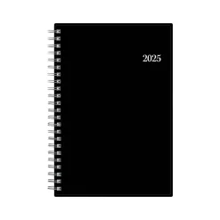 2025 Blue Sky 5" x 8" Weekly & Monthly Appointment Book, Plastic Cover, Solid Black (150845)