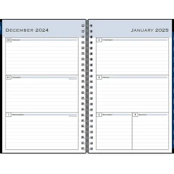 2025 Blue Sky 5" x 8" Weekly & Monthly Appointment Book, Plastic Cover, Solid Black (150845)