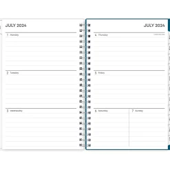 2024-2025 Blue Sky Bakah Blue 5" x 8" Academic Weekly & Monthly Planner, Plastic Cover, Blue/White (131969-A25)
