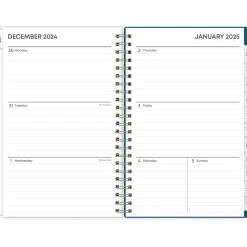 2025 Blue Sky Bakah Blue 5" x 8" Weekly & Monthly Planner, Plastic Cover, White/Blue (137260-25)