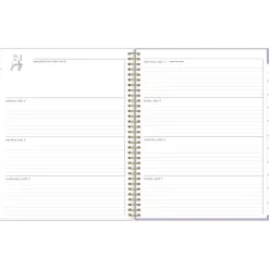 2024-2025 Blue Sky Belinda Selene Sienna Lilac 8.5" x 11" Academic Weekly & Monthly Planner, Plastic Cover, Purple/White