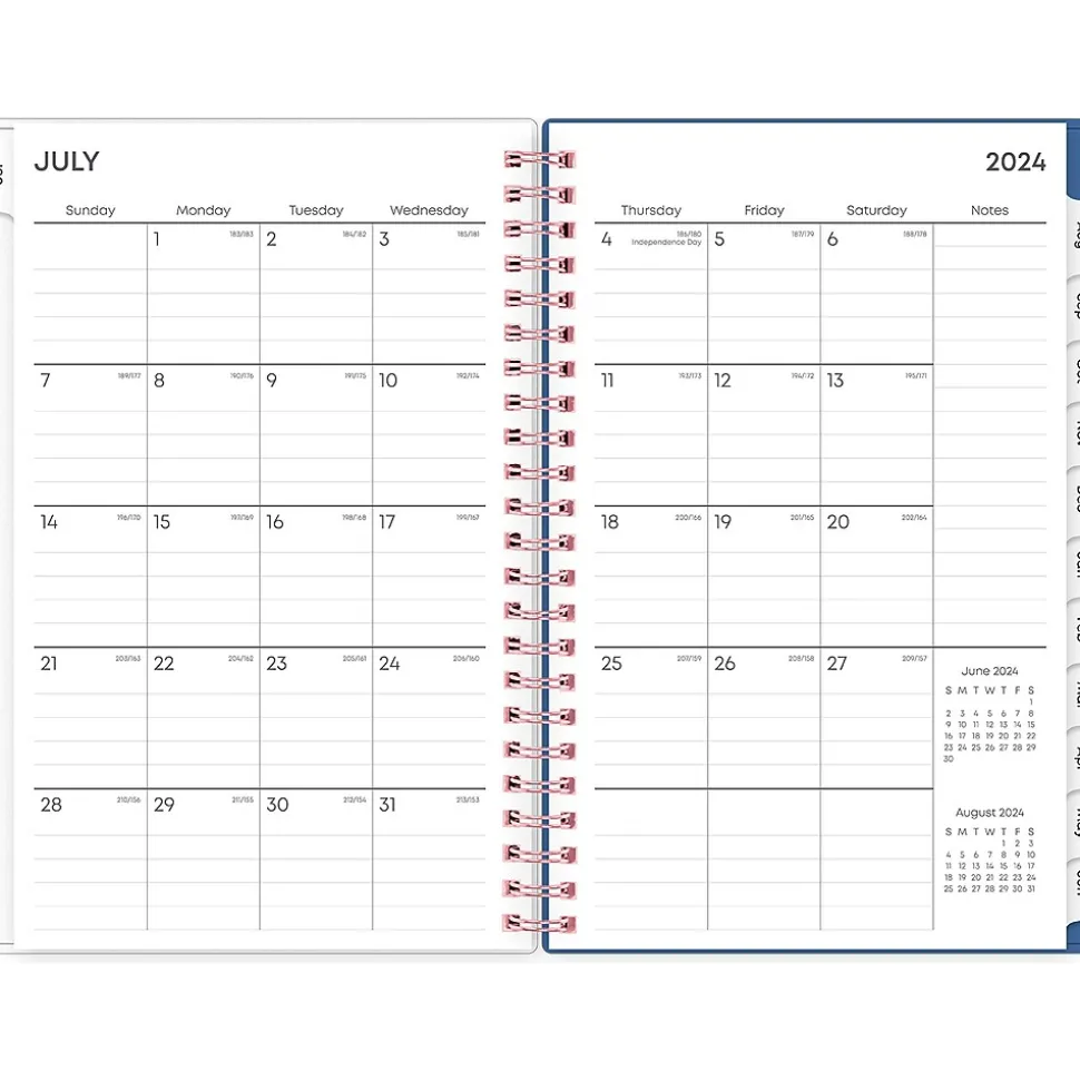 2024-2025 Blue Sky Brandice 5" x 8" Academic Weekly & Monthly Planner, Plastic Cover, Multicolor (146853)