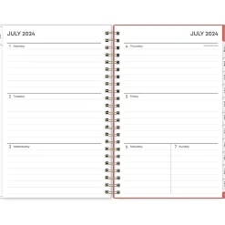 2024-2025 Blue Sky Cali Pink 5" x 8" Academic Weekly & Monthly Planner, Plastic Cover, Pink/White (130621-A25)