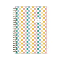 2025 Blue Sky Checkerboard 5" x 8" Weekly & Monthly Planner, Plastic Cover, Multicolor (152477)