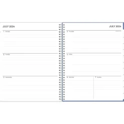 2024-2025 Blue Sky Cloudsy 8.5" x 11" Academic Weekly & Monthly Planner, Plastic Cover, Blue/Brown (150126)