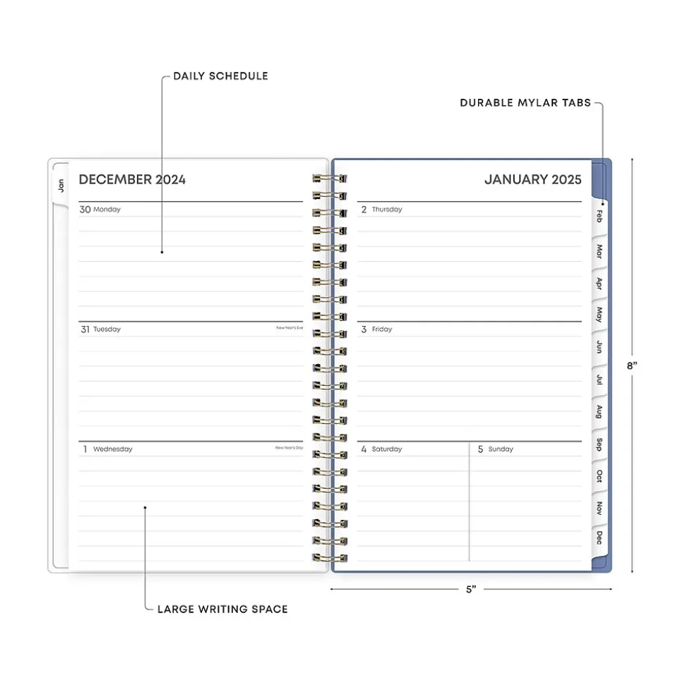 2025 Blue Sky Cocorrina 5" x 8" Weekly & Monthly Planner, Plastic Cover, Multicolor (143694-25)