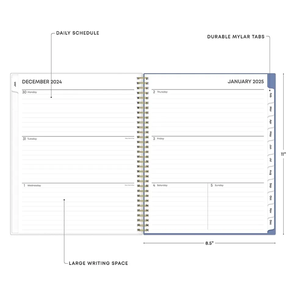 2025 Blue Sky Cocorrina 8.5" x 11" Weekly & Monthly Planner, Plastic Cover, Multicolor (143696-25)