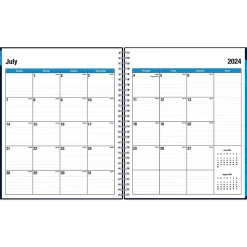 2024-2025 Blue Sky Collegiate 8" x 10" Academic Monthly Planner, Plastic Cover, Navy (148674-A25)