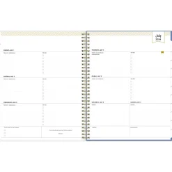 2024-2025 Blue Sky Day Designer Annabel 8.5" x 11" Academic Weekly & Monthly Planner, Plastic Cover, Blue/White (144867)