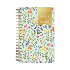 2024-2025 Blue Sky Day Designer Flower Mint 3.63" x 6.13" Academic Weekly & Monthly Planner, Multicolor (144878)