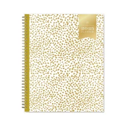 2025 Blue Sky Day Designer Gold Spotty 8.5" x 11" Weekly Planner, Plastic Cover, Gold/White (148132)