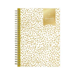 2025 Blue Sky Day Designer Gold Spotty 5.88" x 8.63" Weekly & Monthly Planner, Plastic Cover, White/Gold (148133)