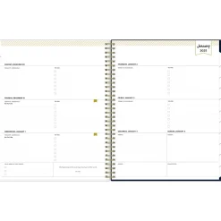 2025 Blue Sky Day Designer Peyton Navy 8.5" x 11" Weekly & Monthly Planner, Plastic Cover, Multicolor (103617-25)