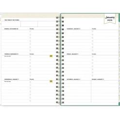 2025 Blue Sky Day Designer Peyton White 5" x 8" Weekly & Monthly Planner, Plastic Cover, Multicolor (103619-25)