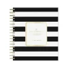 2024-2025 Blue Sky Day Designer Rugby Stripe 8" x 10" Academic Daily & Monthly Planner, Black/White (144875)