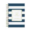 2025 Blue Sky Day Designer Rugby Stripe 5" x 8" Daily & Monthly Planner, Plastic Cover, Navy/White (103623-25)