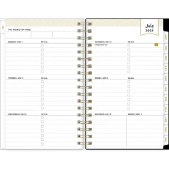 2024-2025 Blue Sky Day Designer Somerset Black 3.63" x 6.13" Academic Weekly & Monthly Planner, Plastic Cover, Multicolor