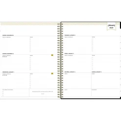 2025 Blue Sky Day Designer Swiss Dot 8.5" x 11" Weekly Planner, Plastic Cover, Black/Gold (148134)