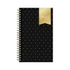 2025 Blue Sky Day Designer Swiss Dot 5" x 8" Weekly & Monthly Planner, Plastic Cover, Black/Gold (148135)