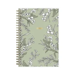 2025 Blue Sky Day Designer The Everygirl Tuberose 5" x 8" Weekly & Monthly Planner, Plastic Cover, Green/White (150776)