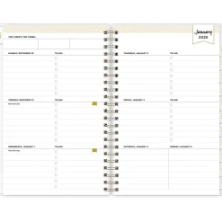 2025 Blue Sky Day Designer Tile 5" x 8" Weekly & Monthly Planner, Plastic Cover, Blue/White (101410-25)