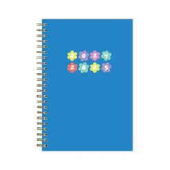 2024-2025 Blue Sky Flower Date 5" x 8" Academic Weekly & Monthly Planner, Plastic Cover, Multicolor (147715)