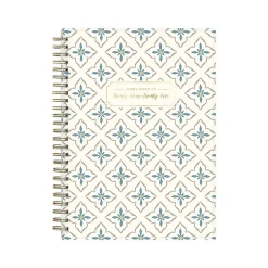 2024-2025 Blue Sky Ivory Paper Co Davina 5.87" x 8.6" Academic Weekly & Monthly Planner, Plastic Cover, Cream/Blue (146882)