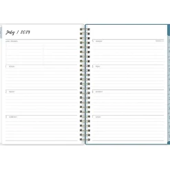 2024-2025 Blue Sky Ivory Paper Co Davina 5.87" x 8.6" Academic Weekly & Monthly Planner, Plastic Cover, Cream/Blue (146882)