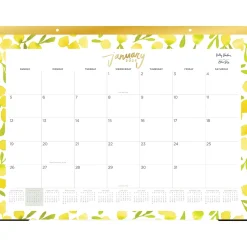 2025 Blue Sky Kelly Ventura Mimosa 22" x 17" Monthly Desk Pad Calendar, Yellow/White (149063-25)