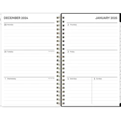 2025 Blue Sky Laina Dark 5" x 8" Weekly & Monthly Planner, Plastic Cover, Green/Black (148233)