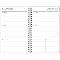 2025 Blue Sky Larah Blue 5" x 8" Weekly & Monthly Planner, Plastic Cover, Multicolor (152264)