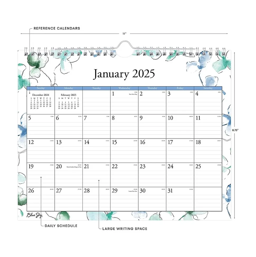 2025 Blue Sky Lindley 11" x 8.75" Monthly Wall Calendar (101593-25)