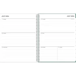 2024-2025 Blue Sky Maquilla 8.5" x 11" Academic Weekly & Monthly Planner, Plastic Cover, Green/White (144954)