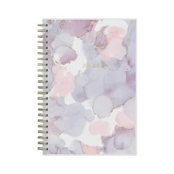 2025 Blue Sky Marble Purple 5" x 8" Weekly & Monthly Planner, Plastic Cover, Purple/Pink (148250)