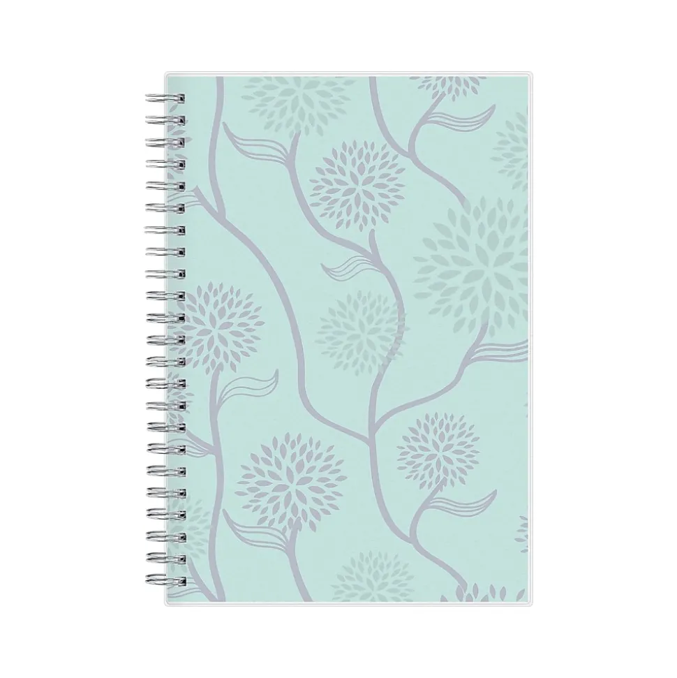 2025 Blue Sky Rue Du Flore 5" x 8" Weekly & Monthly Planner, Plastic Cover, Green/Purple (101603-25)