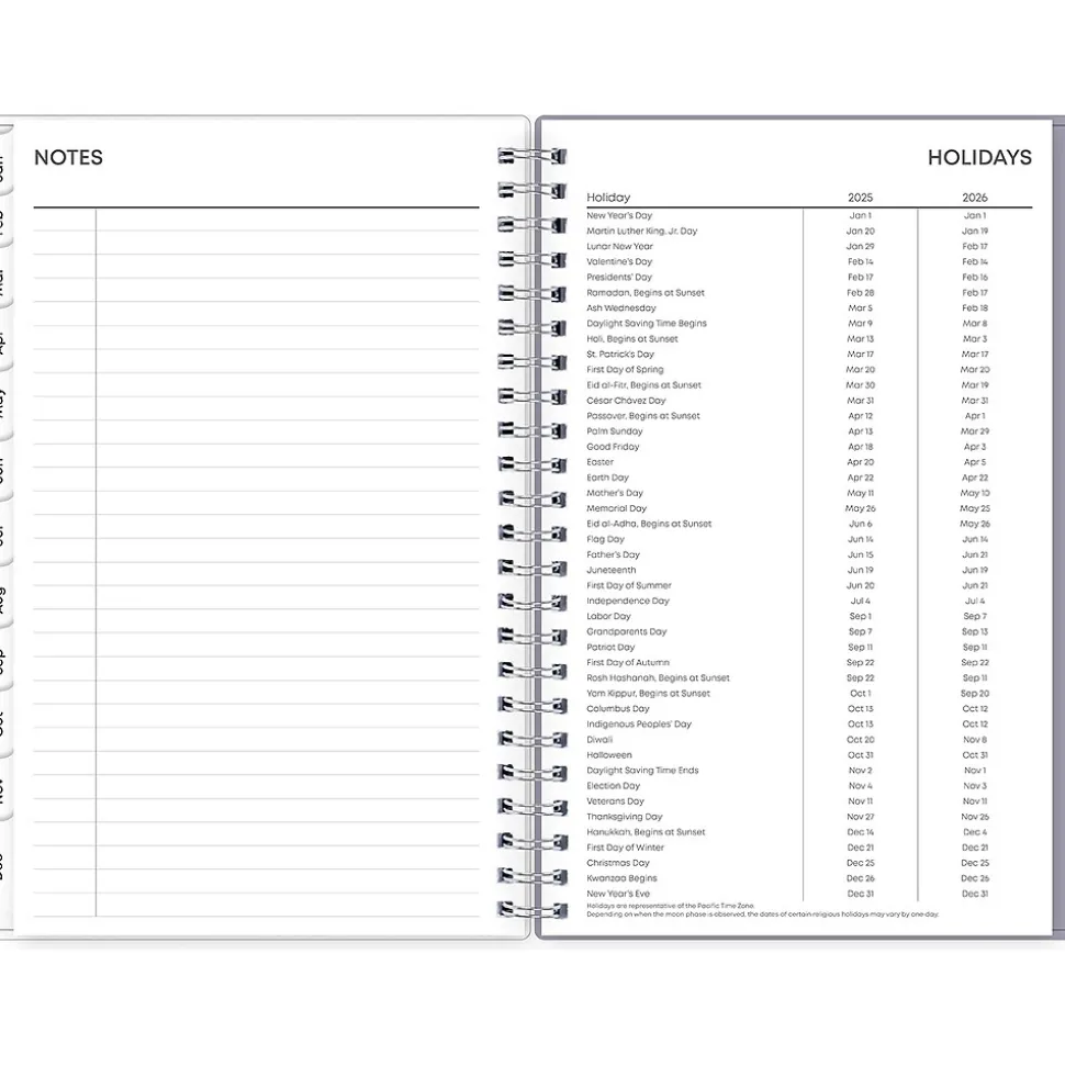 2025 Blue Sky Rue Du Flore 5" x 8" Weekly & Monthly Planner, Plastic Cover, Green/Purple (101603-25)