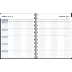 2024-2025 Blue Sky Teacher Lesson 8.5" x 11" Academic Weekly & Monthly Planner, Plastic Cover, Black (134433-A25)